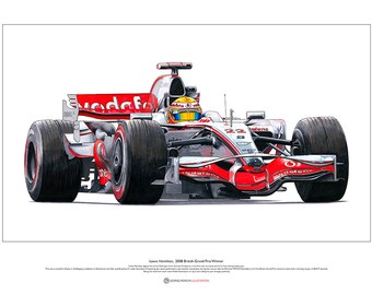 Lewis Hamilton, 2008 British Grand Prix Winner ART POSTER A2 size