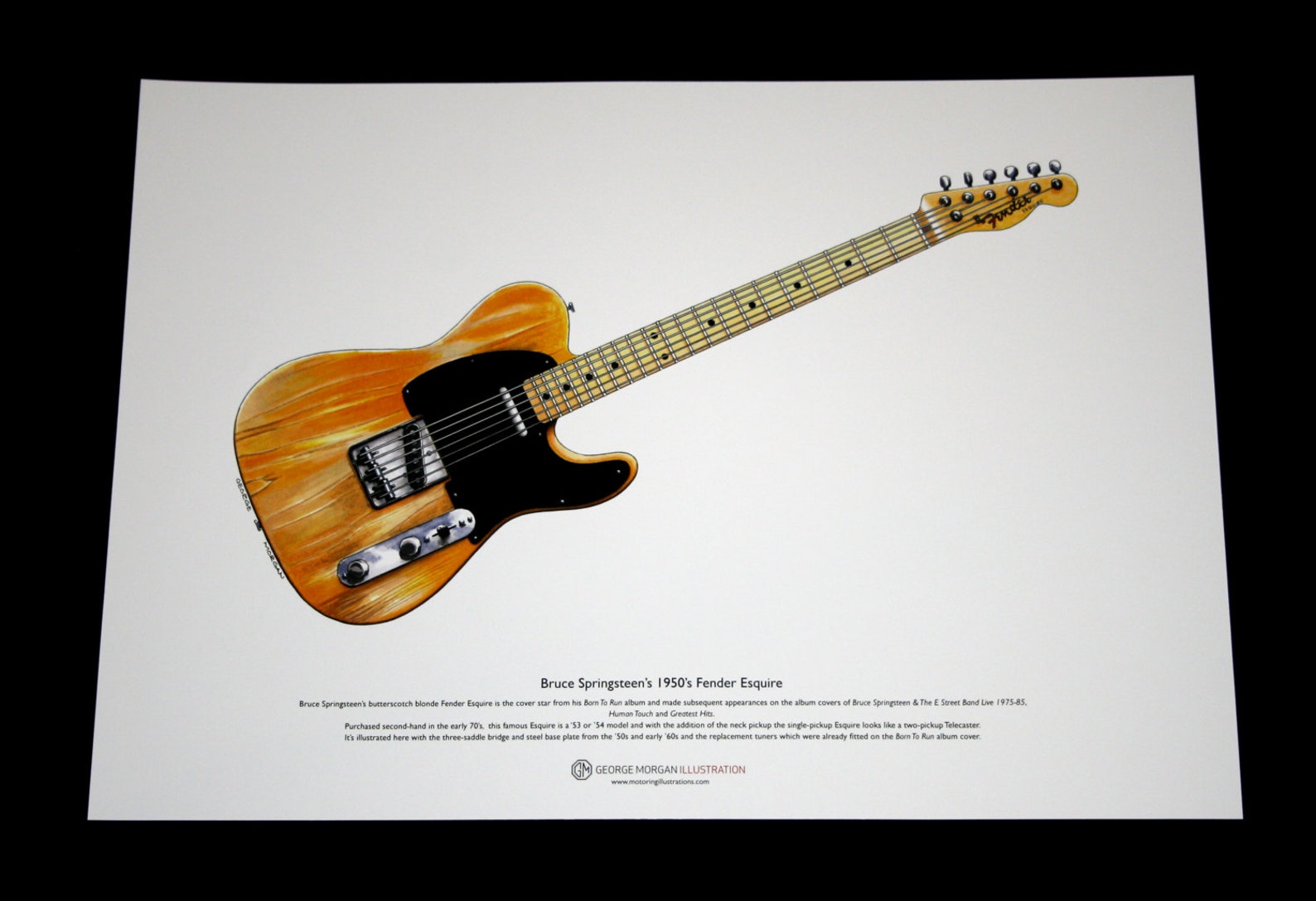 Bruce Springsteen's 1950s Fender Esquire ART POSTER A3 Etsy