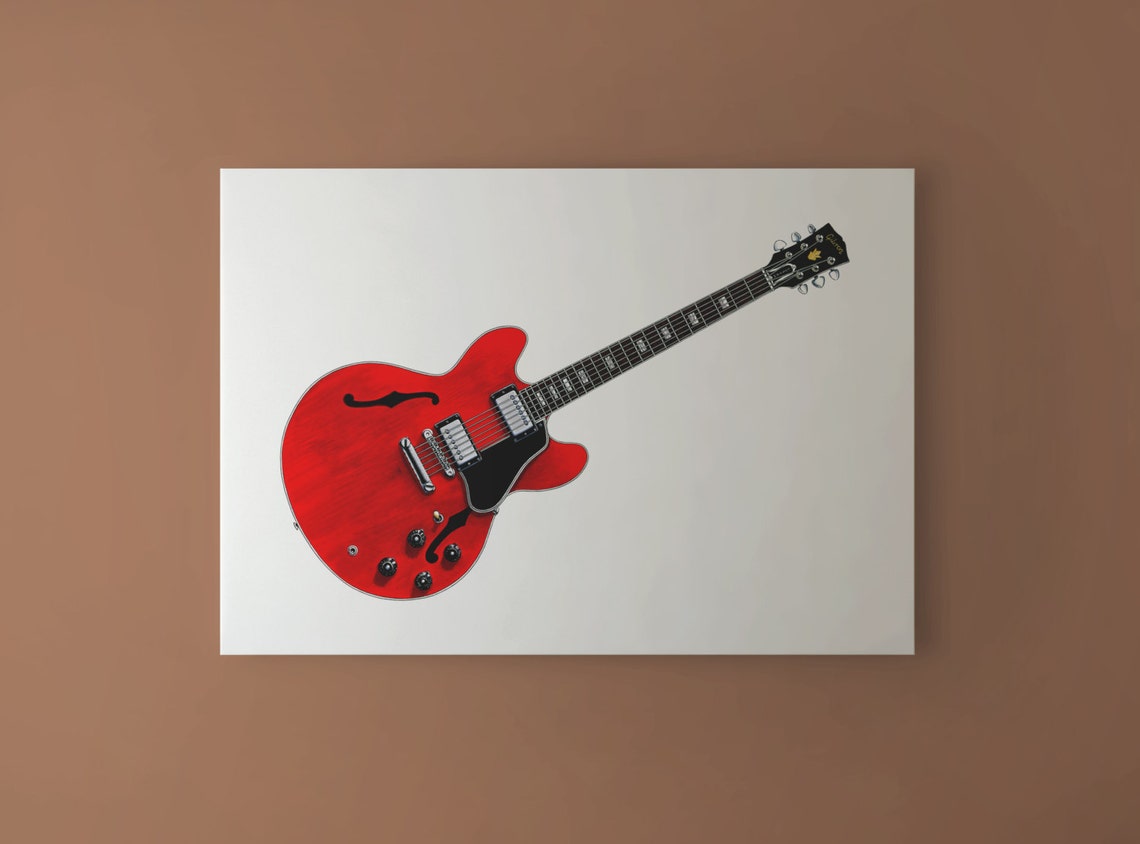Eric Claptons Gibson ES335 Cream Guitar CANVAS PRINT Etsy