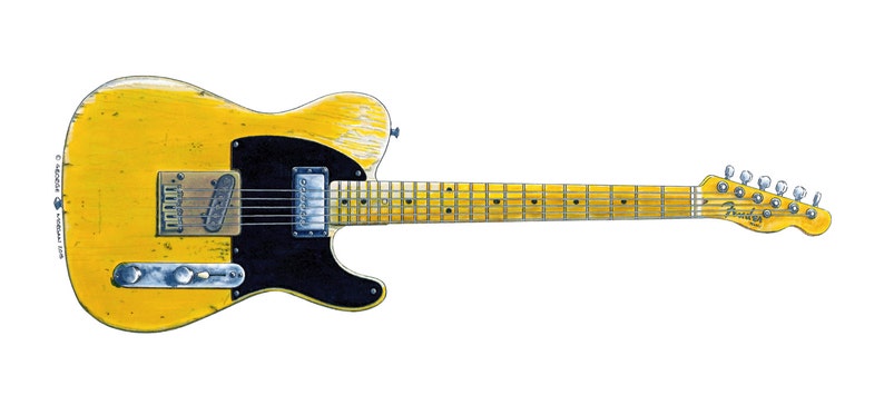 Keith Richards Famous 5 Guitars Greeting Card DL size