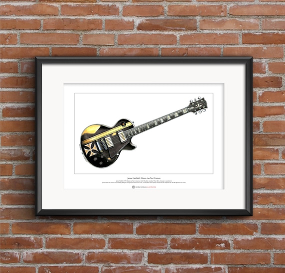 James Hetfield/'s Gibson Les Paul Iron Cross Greeting Card DL size