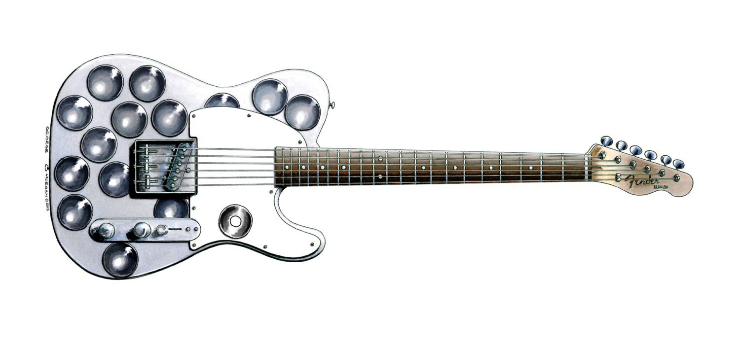 Syd Barrett Fender Esquire Gitarre Grußkarte DL-Größe | Etsy Österreich