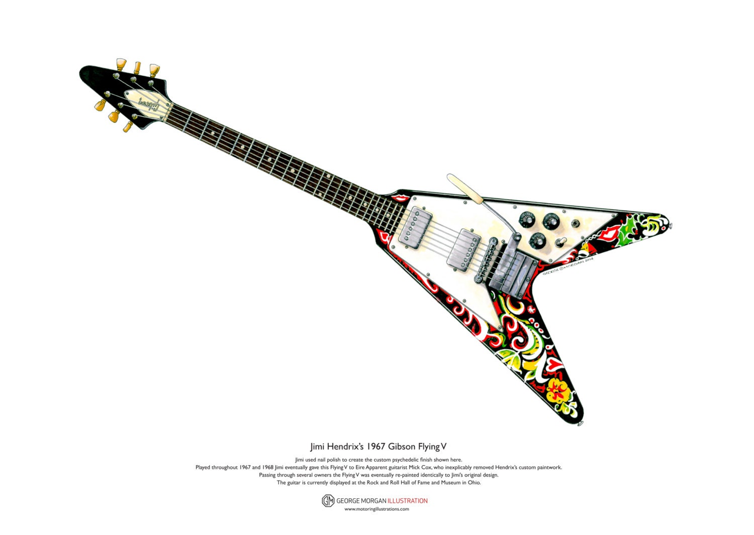 Baby Axe Jimi Hendrix Flying V Miniaturen Gitarre Geschenk Musik