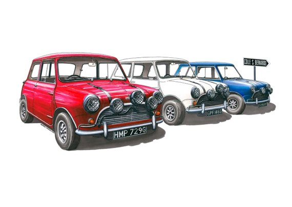 The Italian Job Mini Cooper S Greeting Card A5 Size Etsy