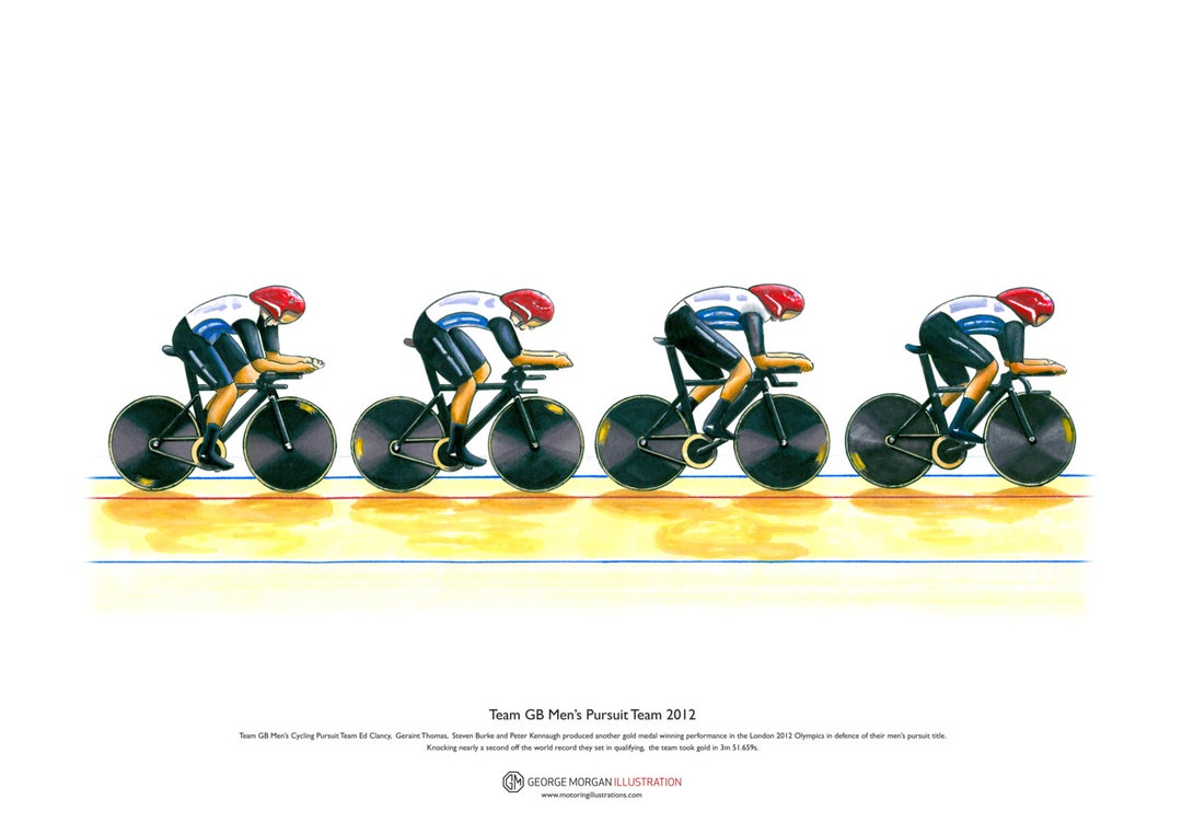 Team GB Men's Cycling Pursuit Team, London 2012 Olympics ART POSTER A3