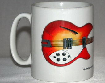 Guitar Mug. George Harrison's 1964 Rickenbacker 360/12 illustration.