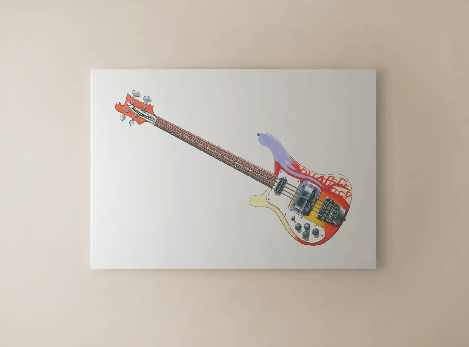 Paul McCartney's 1964 Rickenbacker 4001S Bass ART POSTER A3 size 