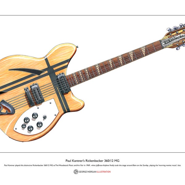 Paul Kantner's Rickenbacker 360/12 Limited Edition Fine Art Print A3 size