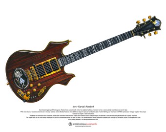 Jerry Garcia's Rosebud guitar ART POSTER A3 size