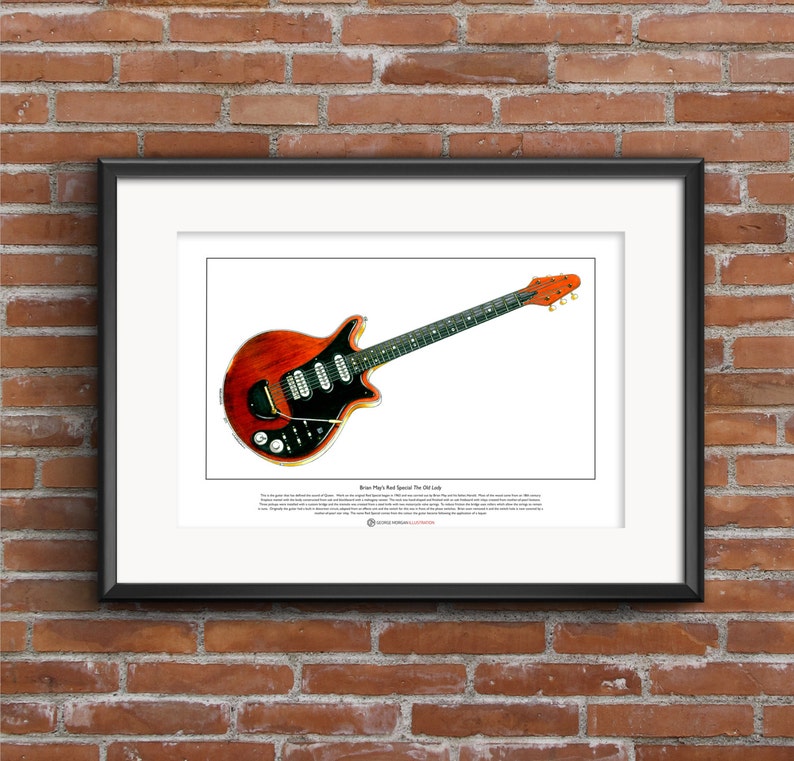 Brian May's Red Special Signed Limited Edition Fine Art Print A3 size image 1
