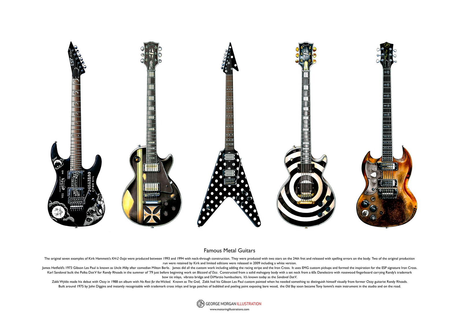 Famous Metal Guitars ART POSTER A3 Size Etsy