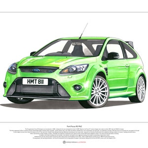 Ford Focus RS Mk2 ART POSTER A2 size image 1