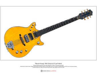 Malcolm Young’s Gretsch 6131 Jet Firebird Limited Edition Fine Art Print A3 size