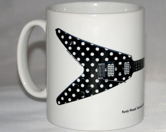 Guitar Mug. Randy Rhoads' Polka Dot Flying V illustration.