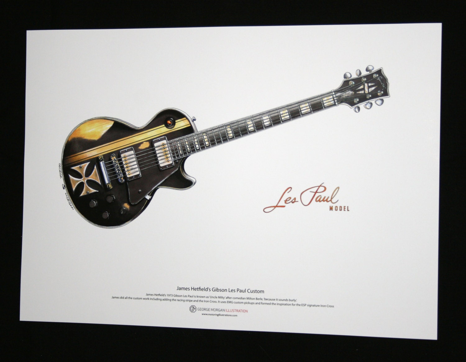 James Hetfield's Gibson Les Paul Iron Cross ART POSTER A3 Etsy Canada
