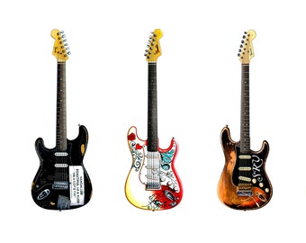 Famous Fender Stratocaster Guitars #1 Greeting Card, DL Size