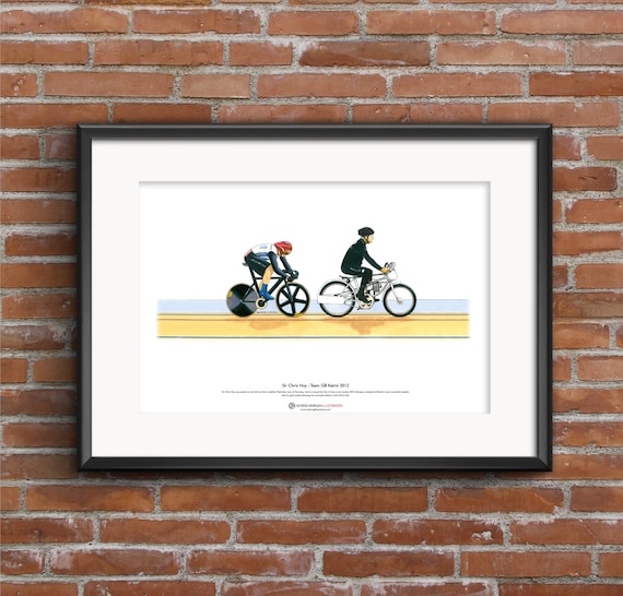 Keirin 2012 Olympics Sir Chris Hoy Limited Edition Fine Art Print A3 size
