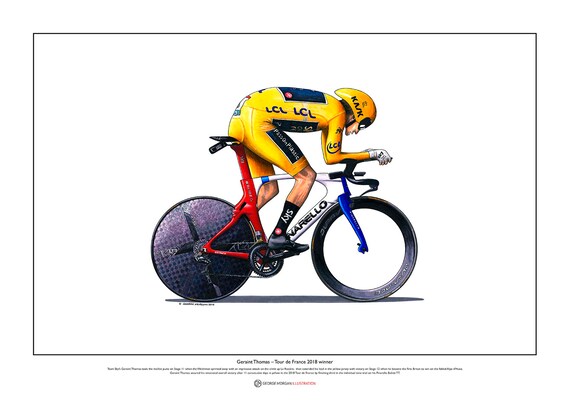 Tour de France 2018 TT Ltd Edition Fine Art Print A3 Geraint Thomas