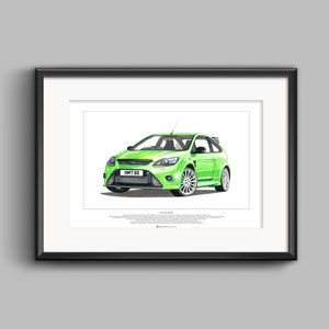 Ford Focus RS Mk2 ART POSTER A2 size image 2