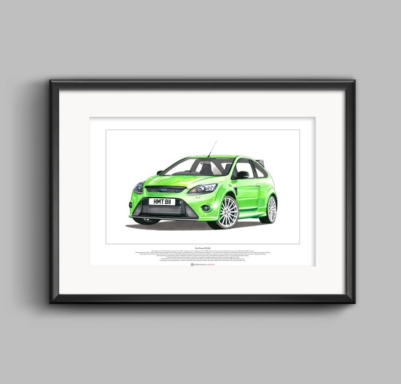 Ford Focus RS Mk2 ART POSTER A2 size image 2