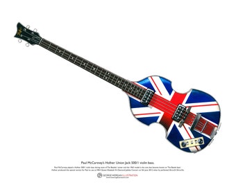 Paul McCartney's Hofner Jubilee ART POSTER A3 size