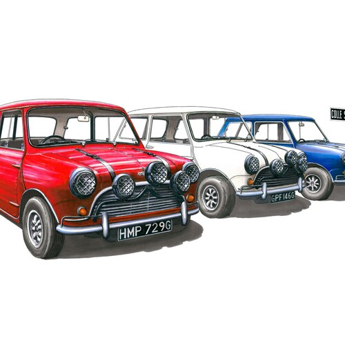 Classic Mini Cooper Car Print Mini Print Car Poster | Etsy