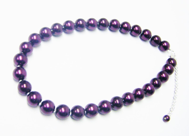 12mm Burgundy Glass Pearl wCrystal Seed Bead Choker NecklaceBracelet /& Earrings Set