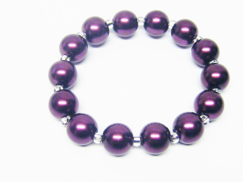 12mm Burgundy Glass Pearl wCrystal Seed Bead Choker NecklaceBracelet /& Earrings Set