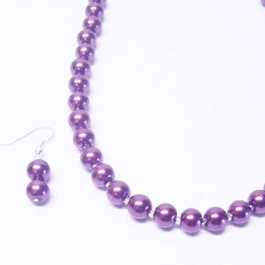 8mm Burgundy Wine Glass Pearl Necklace/Earrings image 4