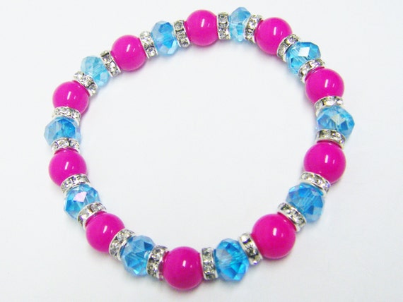 Girls Multi Color Bead Starlet Shimmer Bracelets Faceted Bead Set of 5 Girls Multi Color Bead Starlet Shimmer Bracelets Faceted Bead Set of 5