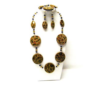 Large Safari Tour Grasslands Acrylic Bead Necklace/Bracelet/Earrings Set 