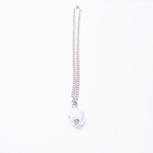 22mm Ronde Folie Wit Glas Kraal w/ Blue Crystal Rhinestone ketting / Oorbellen Set afbeelding 3