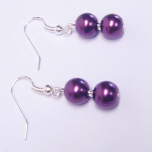 8mm Burgundy Wine Glass Pearl Necklace/Earrings image 7