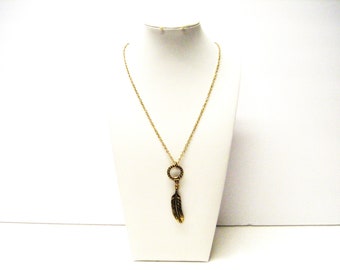 Antique Gold Plated Filigree Leaf Pendant Necklace