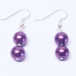 8mm Burgundy Wine Glass Pearl Necklace/Earrings image 8