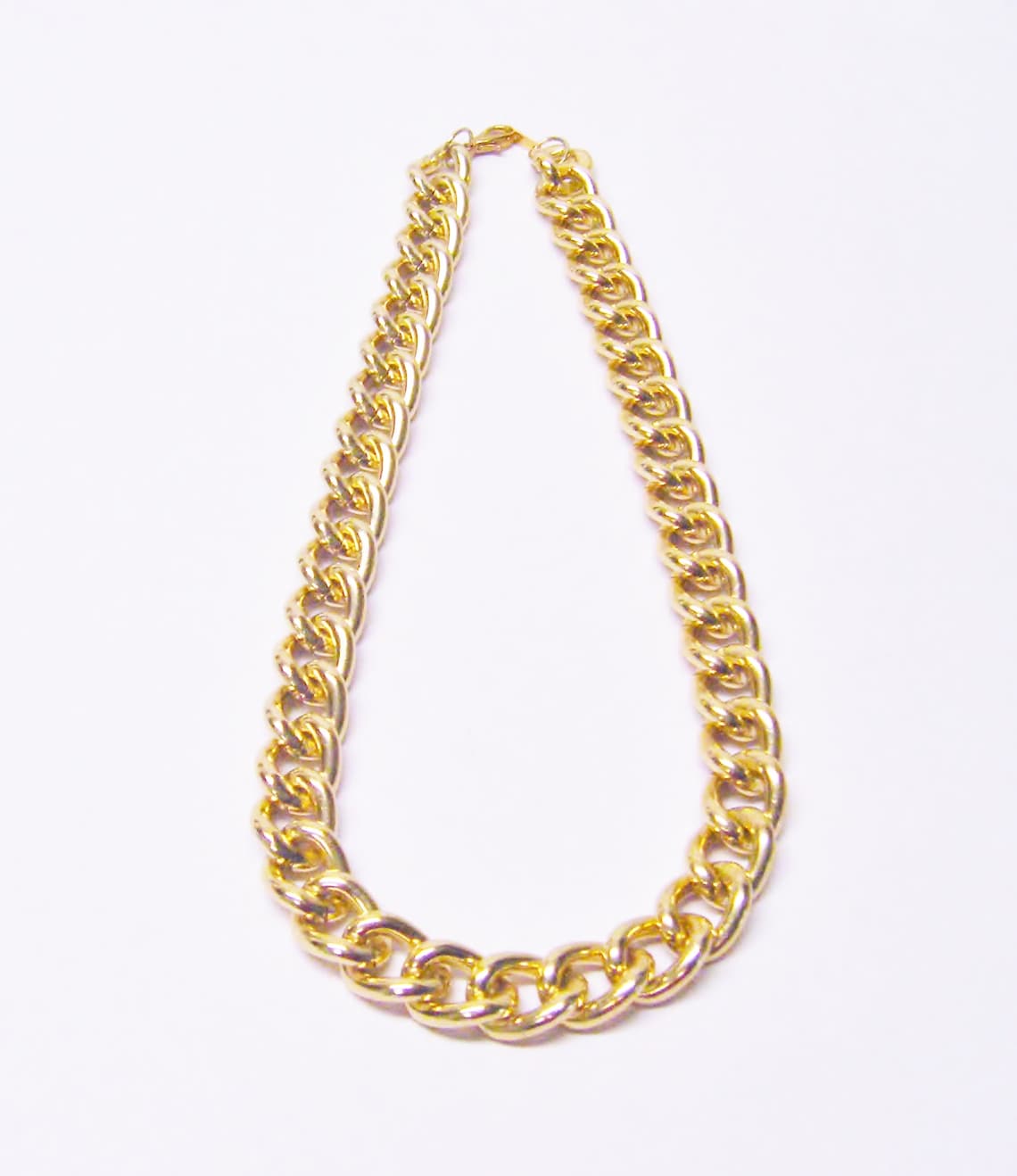 Large Link Gold Plated Loop Chain Necklace Etsy