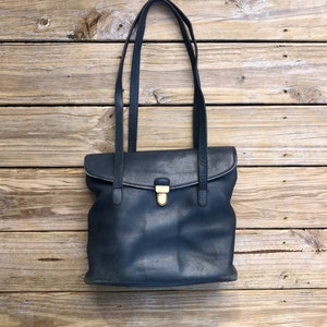 Bolso vintage Coach de cuero negro, bolso grande, bolso de los años 70, bolso clásico auténtico de la marca Coach, bolso de hombro de cuero auténtico, bolso coleccionable