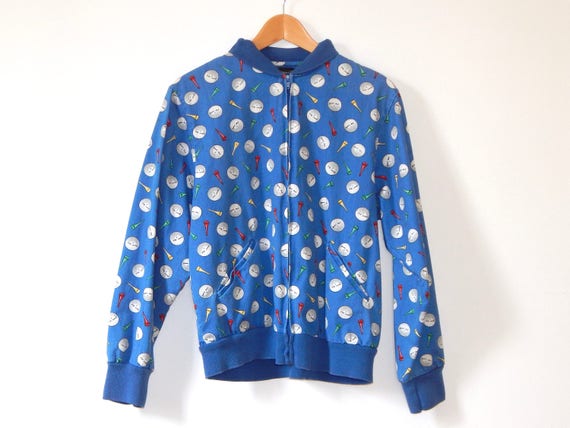 vintage golf jacket novelty print bomber jacket 8… - image 8