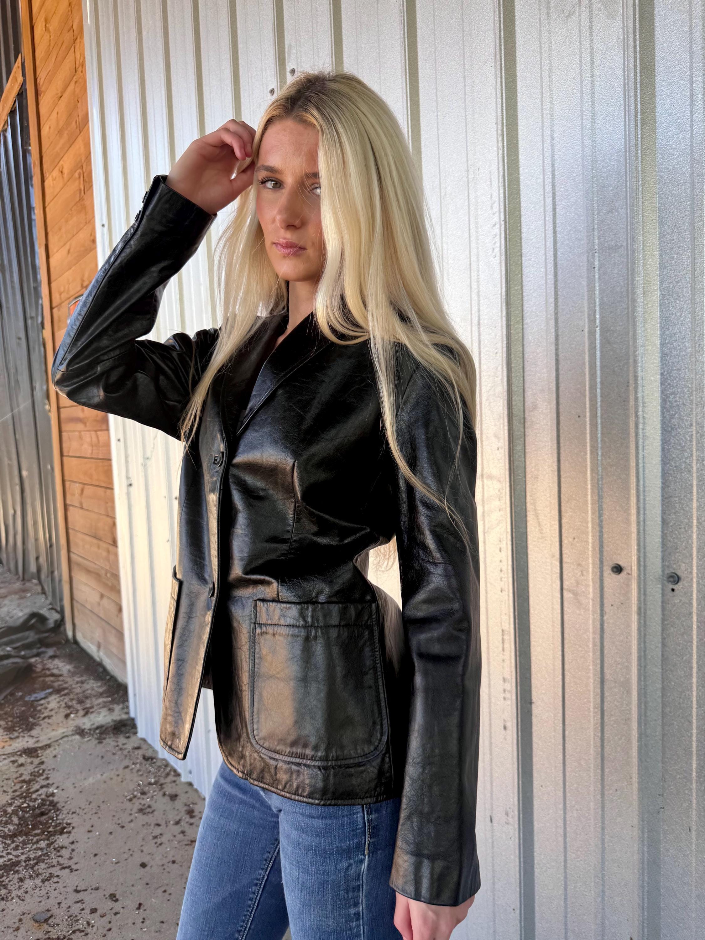 Early 2000s Leather Jacket - Etsy