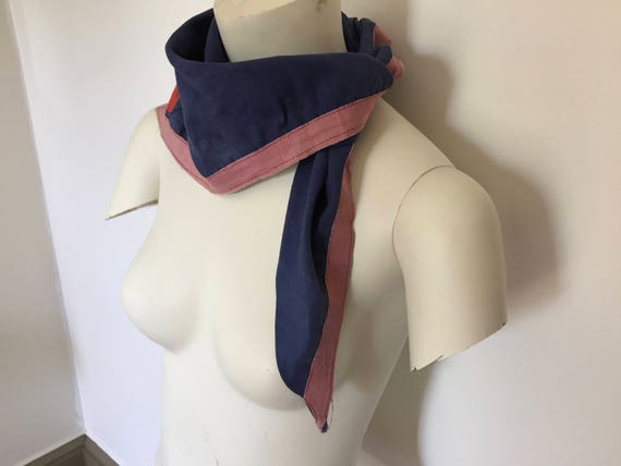 vintage 50s blue bandana scarf triangle hipster c… - image 4