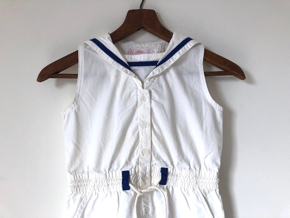 vintage girls nautical romper easter dress jumper