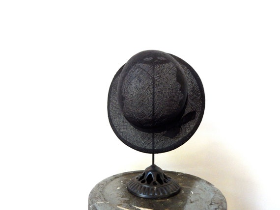 black straw hat 30s black hat vintage black hat b… - image 4