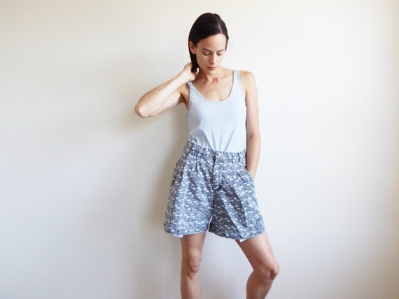 O Neill High Waist Denim Shorts Vintage Womens 80s Print Etsy