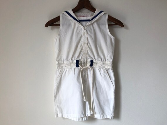 vintage girls nautical romper easter dress jumper… - image 2