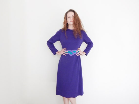 dark purple long sleeve dress