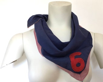 vintage 50s blue bandana scarf triangle hipster cool neck scarf americana boy scouts scarf number 6 mens bandana scarf cowboy