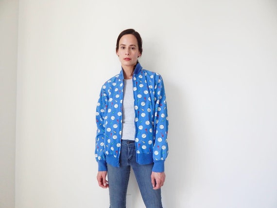 vintage golf jacket novelty print bomber jacket 8… - image 6