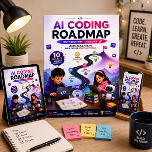 AI Coding Road map for Kids | Learn Python HTML CSS  | Coding Workbook |