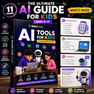 AI Tools for Kids Workbook | STEM Activities, Coding Projects (Printable PDF)