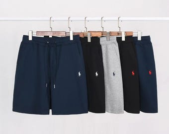 Męskie klasyczne szorty polarowe Polo Ralph Lauren w kolorze granatowym z logo kucyka